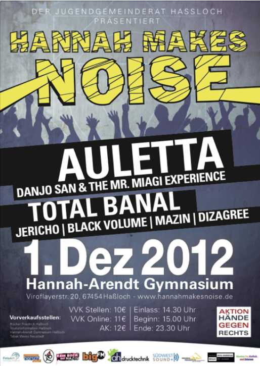 Plakat Hannah makes noise 2012