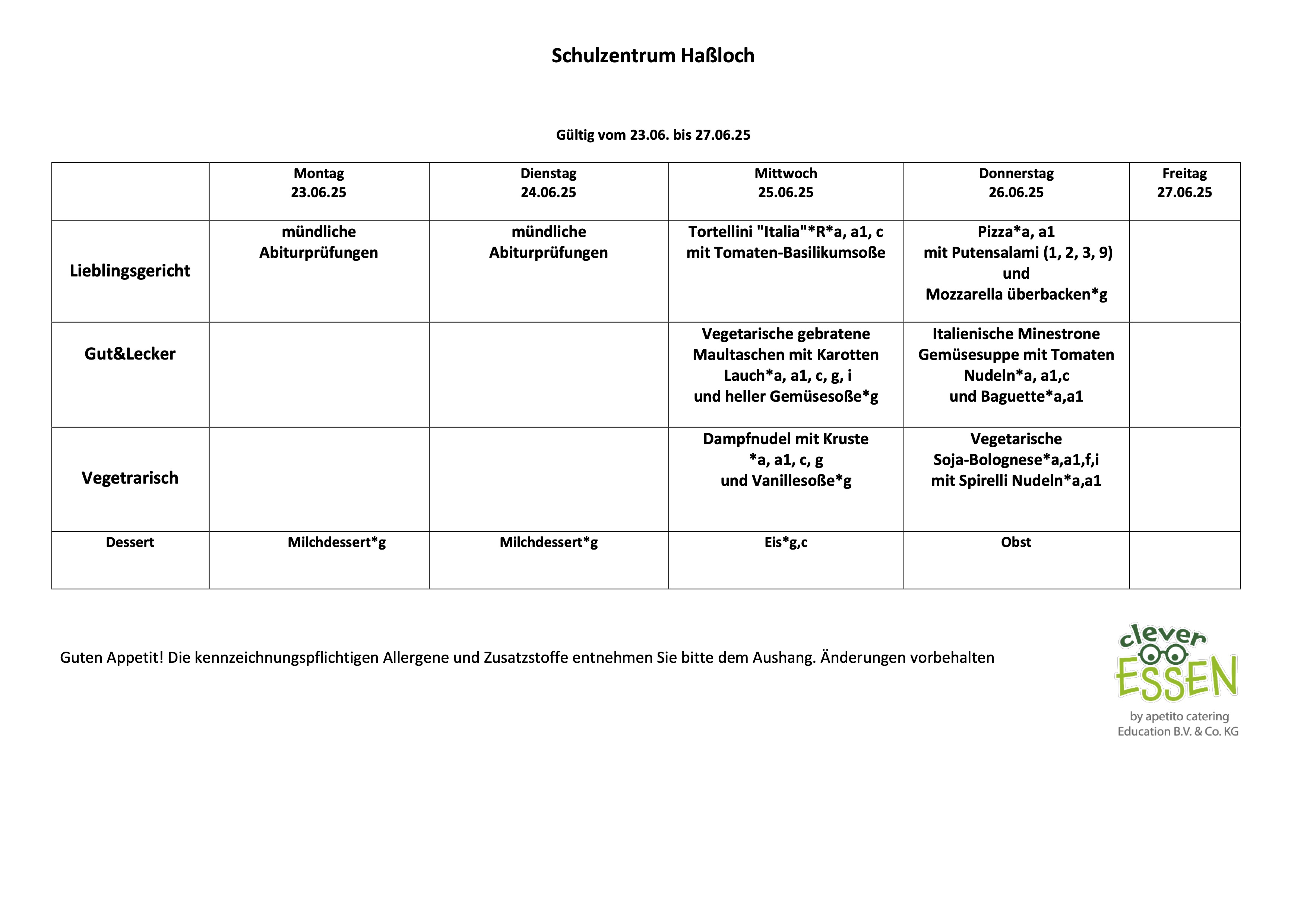Speiseplan