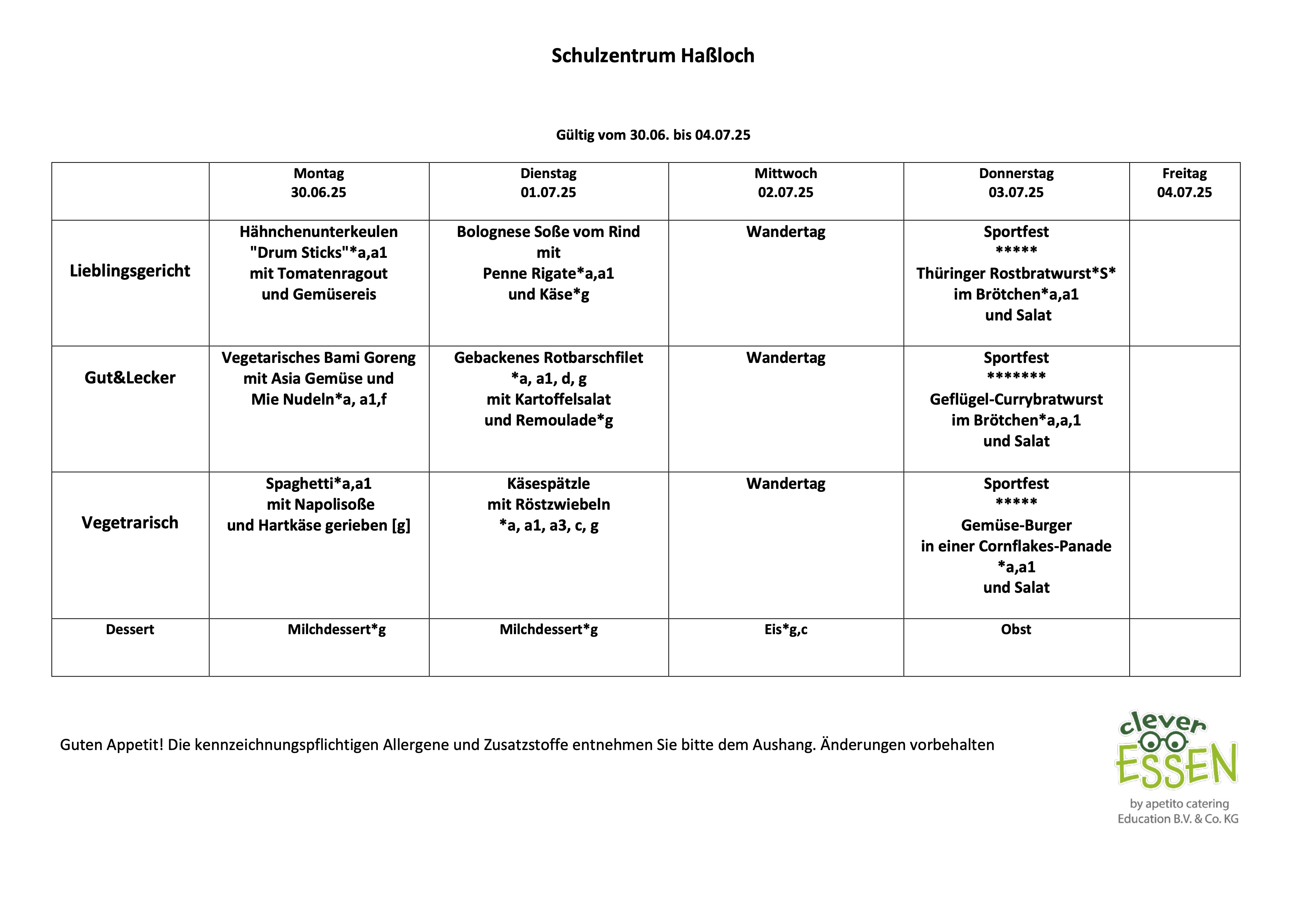Speiseplan