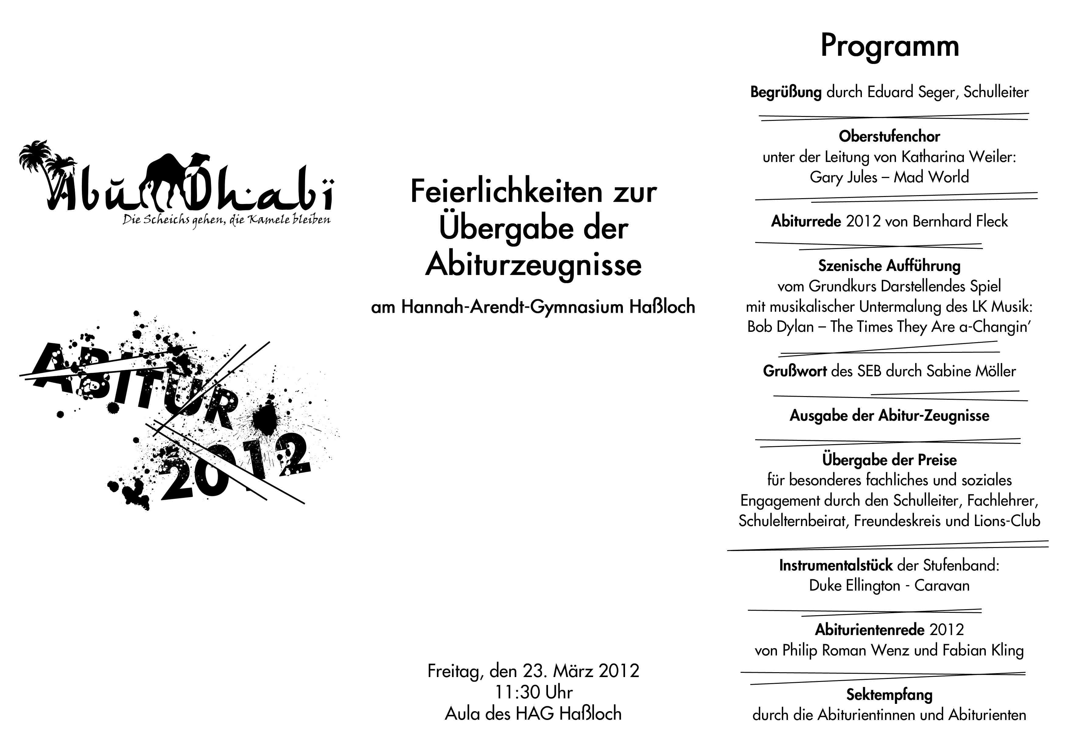 Abizeugnisverleihung 2012-Programm