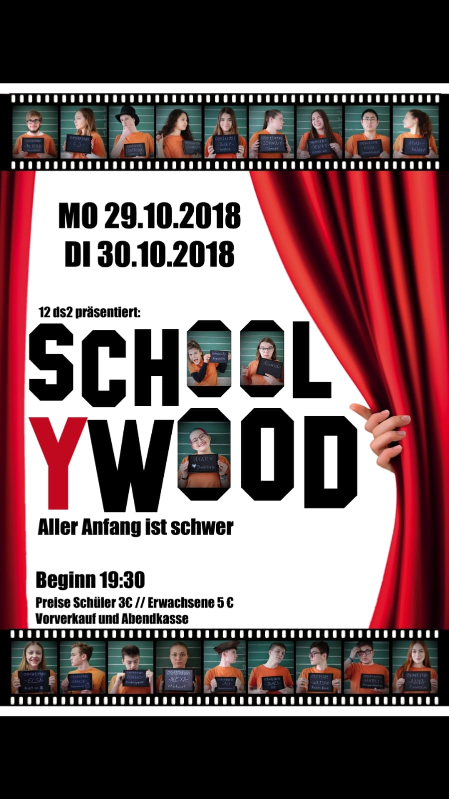 Plakat Theateraufführung "Schoolywood" 